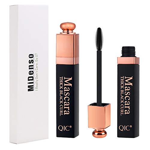 Midenso 4D Lash Mascara Silk Fiber Eyelash Mascara Waterproof Thicker Longer Voluminous Eyelashes Makeup Long Lasting with Hypoallergenic Ingredients Non-toxic and Natural (Black Gold)