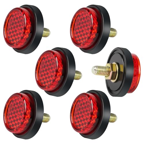 AYBUY 6 Pièces Catadioptre Moto, Réflecteur de Sécurité Petit Rond pour Moto Réflecteur Arrière pour Vélo Oeil de Chat Autocollant Reflecteur, Style de...
