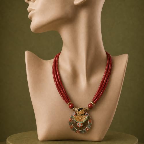 Image of AAKRITI ART CREATIONS Handcrafted Tribal & Wooden Necklace Collection | Dhokra, Ethnic, Brass & Artistic Designs | Royal, Boho & Nomadic-Inspired Statement Jewelry for Women