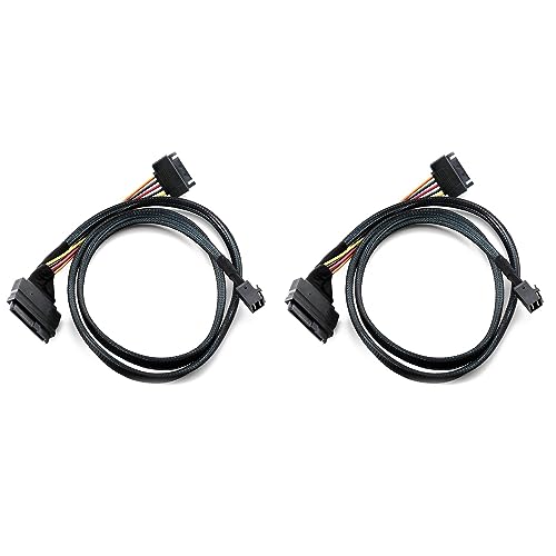 Câble SFF-8643 vers SFF-8639 U.2 blindé de 0,5m avec prise SATA 15 broches 12G