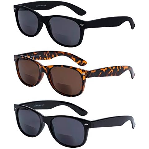 Yogo Vision Bifocal Reading Sunglasses for Men and Women-Classic, Retro Style UV400 Sun Protection Outdoors Readers Eyewear Matte Black, Brown, Shiny Black 1.5 Cover