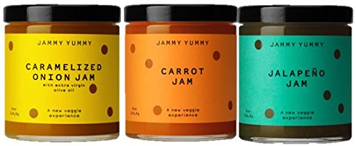 Jammy Yummy Variety 3-Pack - Caramelized Onion, Carrot, & Jalapeño Jam