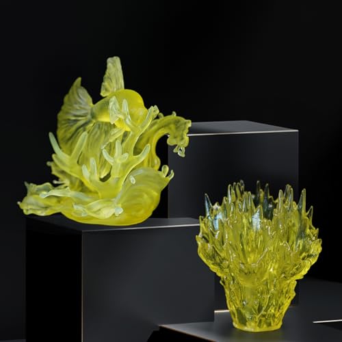 Image of 3D Printer Resin, 16K High Transparent Resin, High Precision & Clear 3D Printing Photopolymer Resin, 405nm Fast UV-Curing Resin for LCD /DLP /MSLA 3D Printer, Clear Yellow 1000g