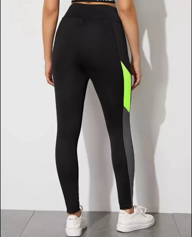 Image of Gym wear Leggings Ankle Length Workout Active wear | Stretchable Striped Jeggings | High Waist Sports Fitness Yoga Track Pants for Girls & Women(28-34)