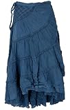 GURU-SHOP, Hippierock, Krinkelrock, Vestido Hippie Maxirock, Azul, Sintético, Tamaño:38, Faldas Largas