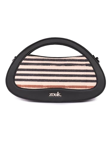 Image of ZOUK Nadia Sling Bag for Women - Stylish Crossbody with Cutout Top Handle | Handcrafted Shoulder Bag with Multiple Pockets & Water-Resistant Lining | Formal & Casual Use |