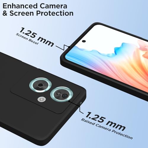 Image of Outlouders Back Cover for Oppo A79 5G | Camera Protection | Durable Soft Matte Silicone Bumper Case (Black)