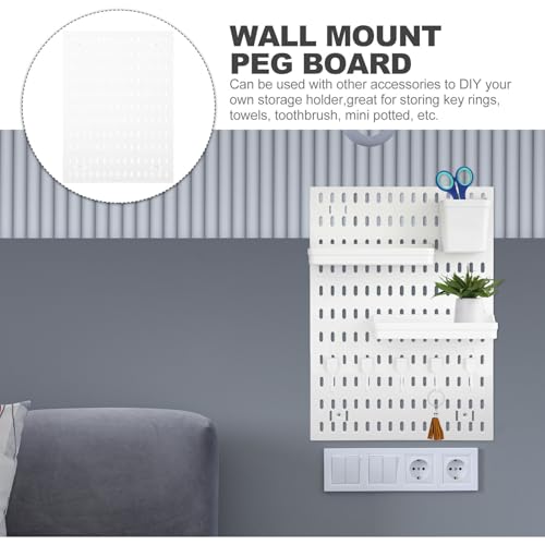 Tablero perforado blanco con estante de pared modular de plastico resistente 5