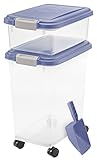 IRIS USA, Inc. 3- Piece Airtight Pet Food Storage Container Combo, Blue