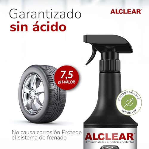 ALCLEAR 721FR Limpiador de llantas, sin ácido, con indicador de color, para llantas de aluminio pintadas y mates, llantas de acero, llantas cromadas, botella de spray de 1.000 ml - Imagen 6