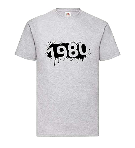 T-shirt 1980 homme gris XXXL t-shirt vintage grande taille col rond