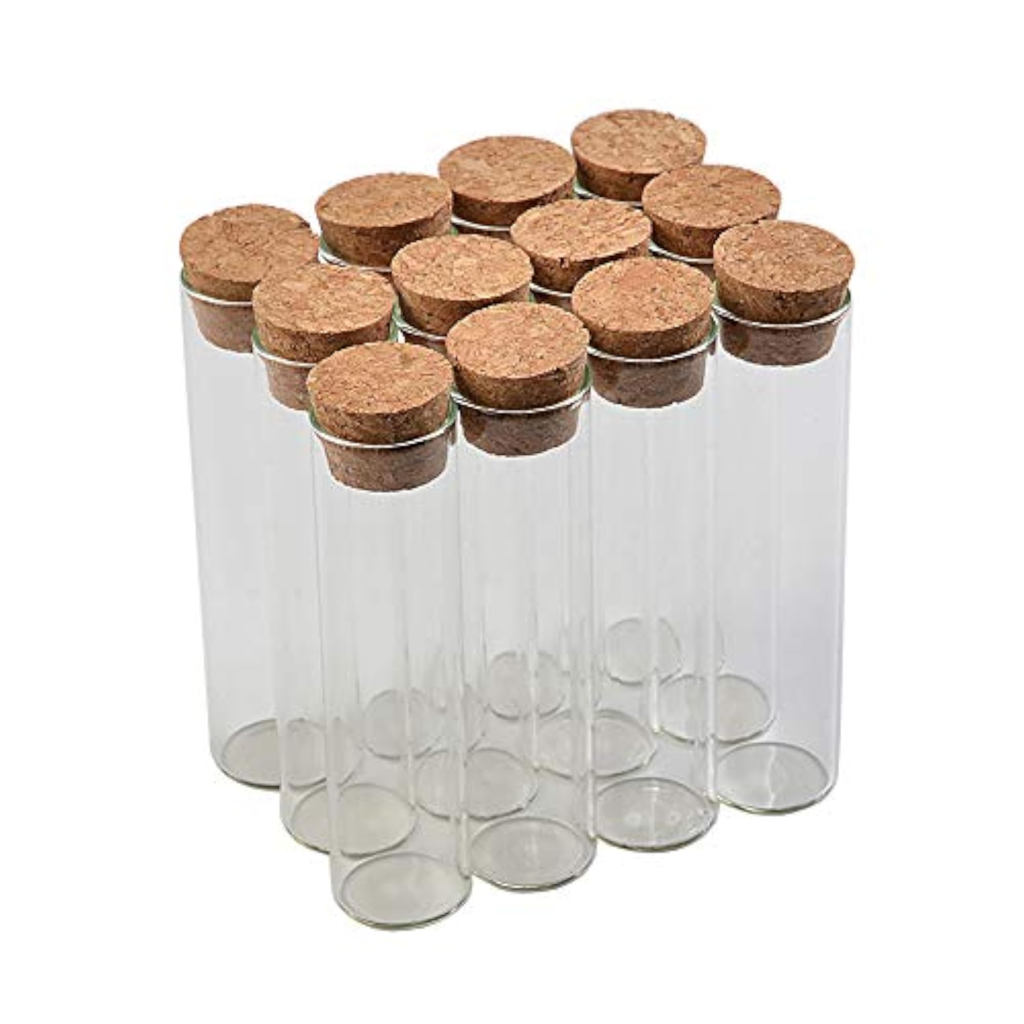 30ml Empty Glass Transparent Bottles with Cork Stopper, Set of 24