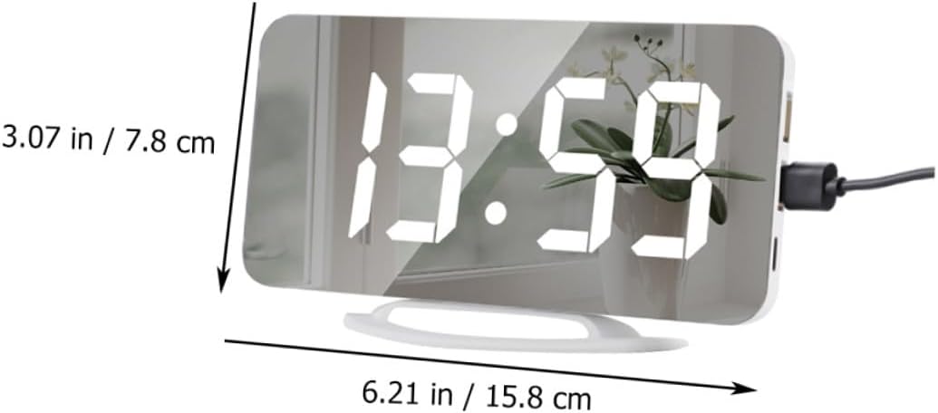 Vibrating Alarm Clock with LED Mirror Surface Digital Display, Multifunctional Shaking Bedside Clock for Bedroom Use