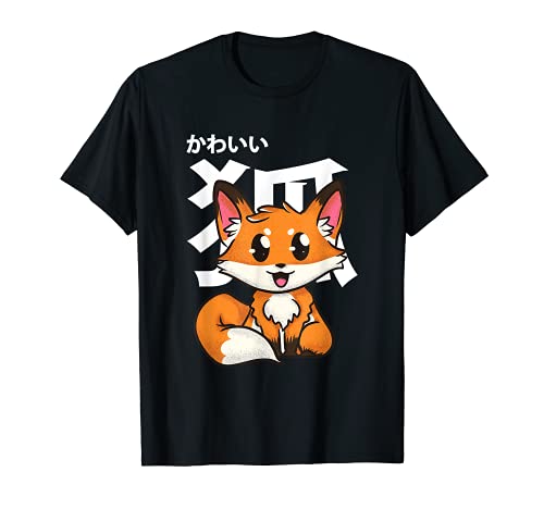 Kawaii Cute Funny Anime Kitsune Fox T-shirt Maglietta