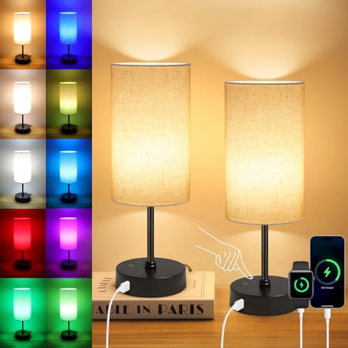 Ascher 2 Pack Table Lamp RGB Color Changing - 3