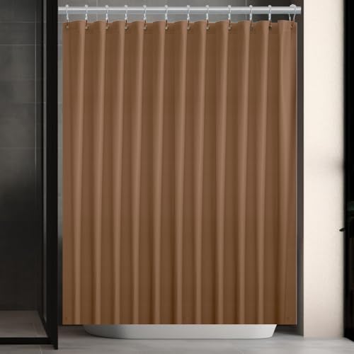 Forro De Cortina De Ducha De Plástico Caqui, 72 X 72 Pulgadas, Cortina Interior De Plástico Delgado Y Ligero Con Agujeros De Ojales De Metal Inoxidable E Imanes Pesados