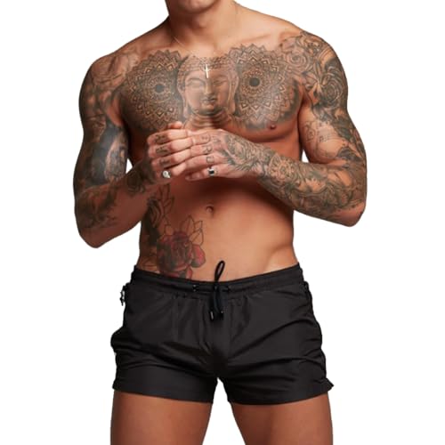 3 Inch Quick Dry Mens Athletic Gym Workout Sports Shorts Swim Trunks with Mesh Lining and Zipper Pockets