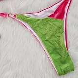 HFYRBDKSPI Seksowne Zestawy Bikini dla Kobiet - Aksamitny TróJkąTny Kostium KąPielowy z WiąZaniem Na Szyi I Metalowym Sercem PołąCzone 2 Sztuki KostiumóW KąPielowych,Pink,L
