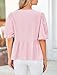 PRETTYGARDEN Women's Tie Front Striped Shirt 2026 Summer Trendy Fashion Cute Babydoll Tops Peplum Puffy Sleeve Blouse (Pink,Medium)