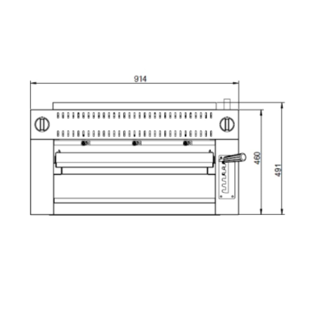 EMPURA 36" Heavy-Duty Natural Gas Salamander Broiler | Cheese Melter with Adjustable Spring-Balanced Lifting System (6) Infrared Burners | 36"W x 19"D x 19"H, Stainless Steel (Mounting Kit Included)