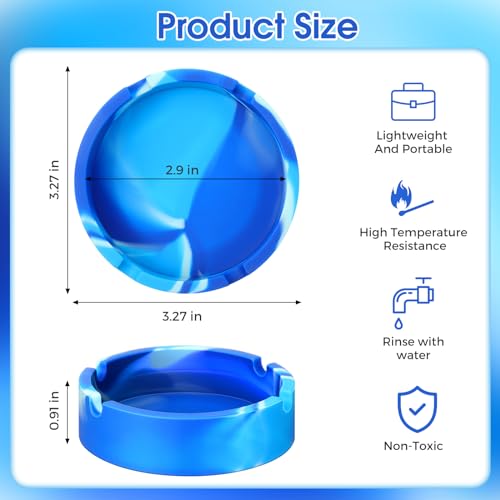 Cendriers ronds en silicone coloré de table pour bureau et hôtel - 3