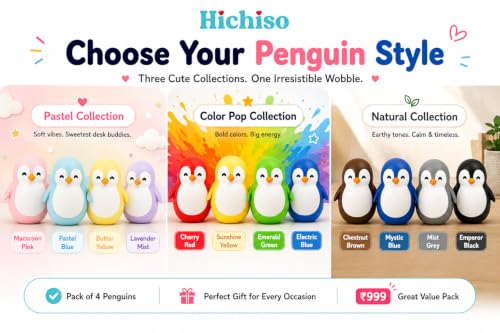 Image of Roly Poly Penguin Wobbler | Cute Self-Righting Penguin Desk Toy | Stress Relief Fidget Toy | Mini Penguin Collectible | Office Desk Decor & Gift (Emperor Black, 1 pc)