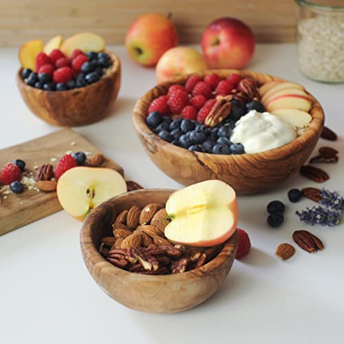 HOFMEISTER® Schale aus Olivenholz, Müslischale, Bowl für Müsli, Schüssel für Deko, 12 x 12 x 6,5 cm
