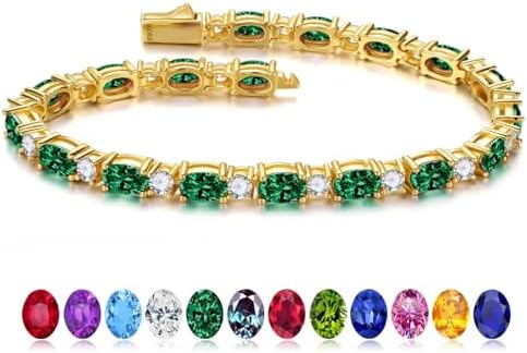 Iefil 14K Gold Plated Tennis Bracelets for Women - 925 Sterling S...