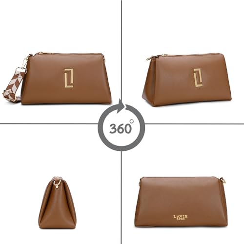 Image of Lavie Luxe Women's Tory26 3-Compartment Crossbody Sling Bag | Ladies Purse Handbag | Gift for Women