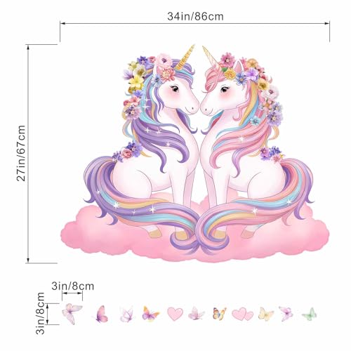 Vinilos Decorativos Unicornio Nube para Dormitorio de Niñas miniatura 4