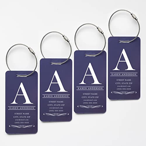 Personalized Luggage Tags (Anderson Design) - Metal Luggage Tags With Engraved Name, Unique Travel Bag Tags For Luggage, Can Also Be Suitcase Tags - Stocking Stuffers #TOP14