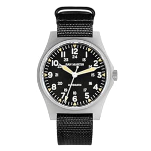 San Martin 38mm NH35 Retro Militaire Pilot Horloge Automatische Mechanische Waterdichte Mannen Horloges