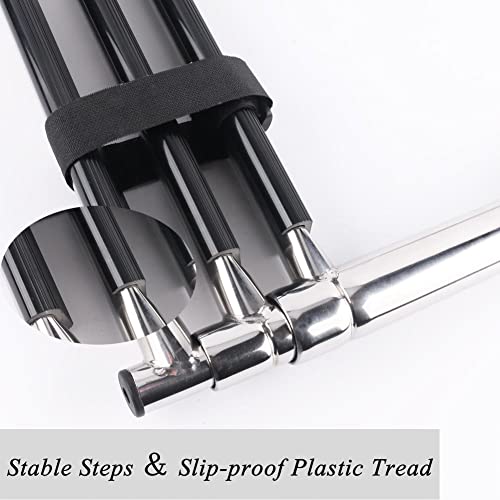 3 Step Stainless Steel Telescoping Boat Ladder Swim Step, 900 Pound Capacity For Marine Yacht #TOP4