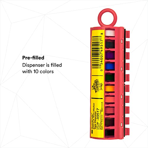 Image of 3M ScotchCode Wire Marker Tape Dispenser with Tape STD-C 10 Color Rolls