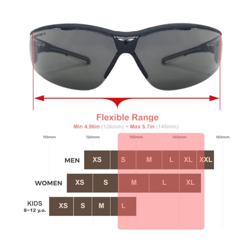 Image of HTS HUNTERSKY Super Flexible Lightweight Anti Fog Wrap-Around U6 Clear Shooting Safety Glasses with ANSI Z87.1 Scratch Resist