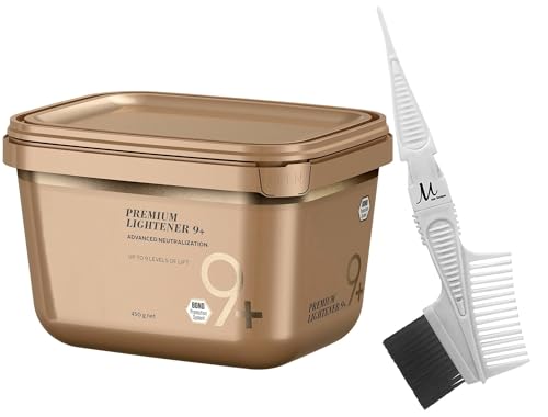 BlondeMe Lightener Powder 9+ Premium Bleach 450 grams and M Hair ...