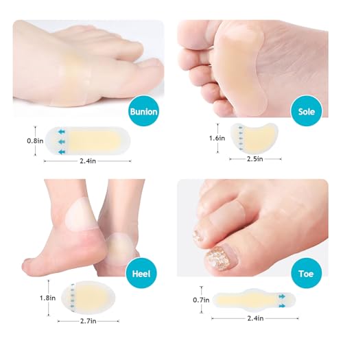 Image of Ball of Foot Cushions for Women 2 Pairs | 4ct Gel Blister Bandages for Feet, Blister Cushion for Heel, Toe, No Slip Metatarsal Pads for Reduce Heel, Toe & Foot Pain, Clear