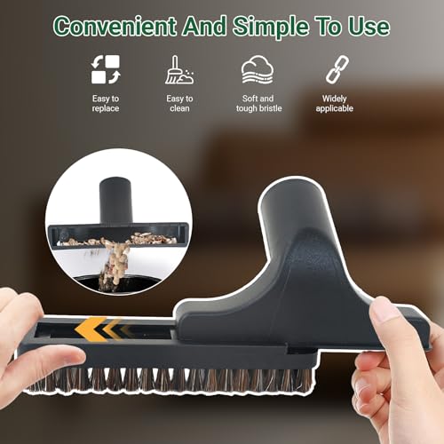 Image of EZ SPARES 1 1 /4 inch 32mm Universal Vacuum Cleaner Euro Floor Brush Head Brush Attachment for Floor and Carpet Combo Tool New Designed to Fit Hoover, Eureka, Rainbow,Shop VAC (Brush kit)