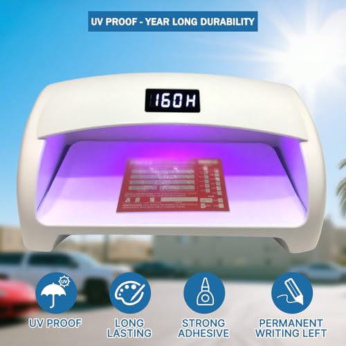 Image of PUNCHMAN 30 Pack Red Aluminum Self-Adhesive Labels - Permanent Organizational Tags for Office, Inventory, Asset Management | 6 inch X 3.5 inch Durable Adhesive Labels
