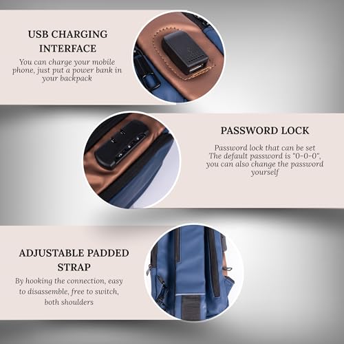 Image of Zaffira Anti Theft Sling Bag for Travel, Crossbody Chest Bag with Password Lock, Stylish Side Bag for Men,Shoulder Passport Bag, Cross Body Bag for both Men and Women, Birthday Gift for Men