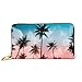 Produktbild JHGFG Mode Handtasche Reißverschluss Brieftasche Kokosnusspalmen Sunny Day Tropical Phone Clutch Geldbörse Abendkupplung Blocking Leather Wallet Multi Card Organizer