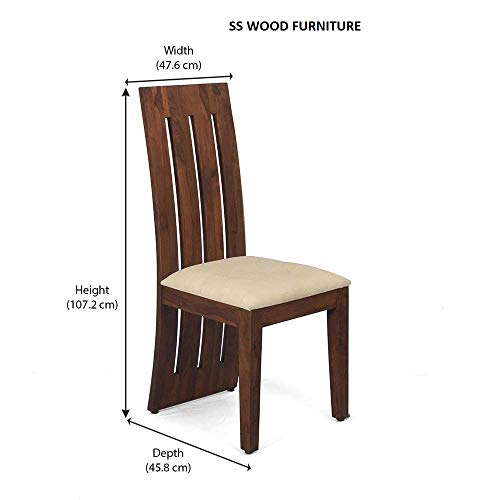 Image of Sheesham Solid Wood Six Seater Dining Table Set for Living Room | Teak Finish