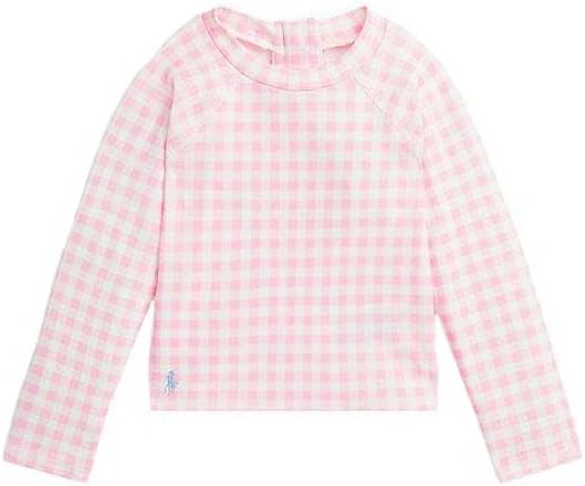 Polo Ralph Lauren Little Girls Pink Gingham Rash Guard 3 3T, 6
