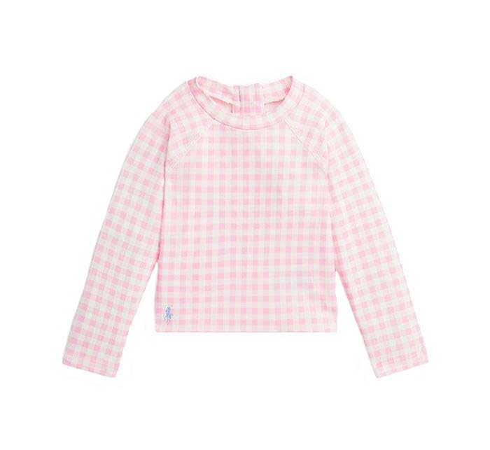 Polo Ralph Lauren Toddler Girls Pink Gingham Rash Guard 2 2T