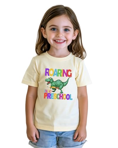 Image of First Day of Preschool Shirt Pre K Shirts for Girls Boys Toddler Kids 1st Day of Kindergarten Gift Cotton Tee 2T-7Y