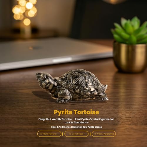 Image of Pyrite Tortoise Original Certified - Pyrite Turtle Energy Symbol