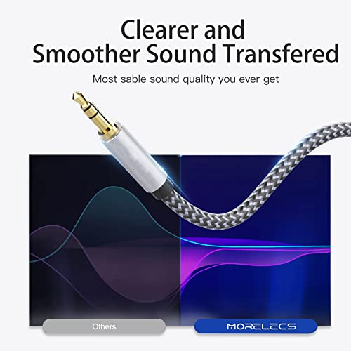 Morelecs AXC4 Aux Cord 4Ft, 3.5Mm Audio Cable - Nylon Braided Aux Cable 3.5Mm Male To Male Aux Cord For Car, Headphones, Home Stereos, Speaker thumb #1