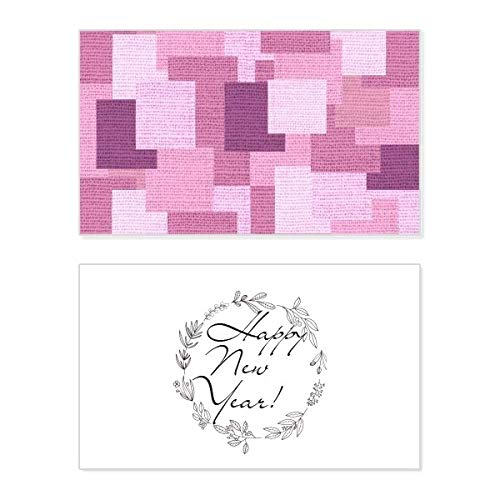 Tarjeta de felicitación de año nuevo de diseño cuadrado y mosaico color morado