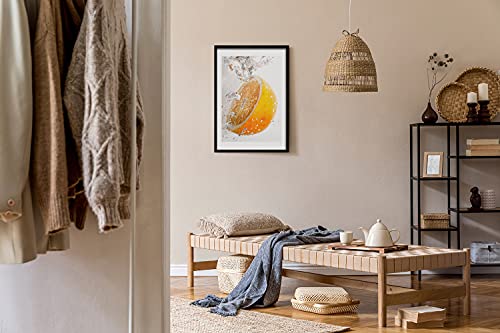 Cadre en bois décoratif de qualité avec tableau moderne oranges 40x60 - 3