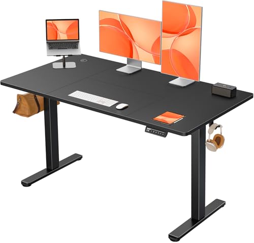 ErGear Elektrisch Höhenverstellbarer Schreibtisch 140x70 cm Schreibtisch Höhenverstellbar mit 4 Memory-Funktion Gaming Tisch mit Vierteilige Tischplatte